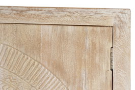 GINER Y COLOMER Armoire en bois de manguier à 2 portes et base en métal blanc vieilli